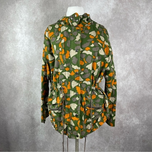 Numph Anthropologie Lenny Heart Camo Cotton Jacket Sz 38 US 8 - Picture 3 of 10